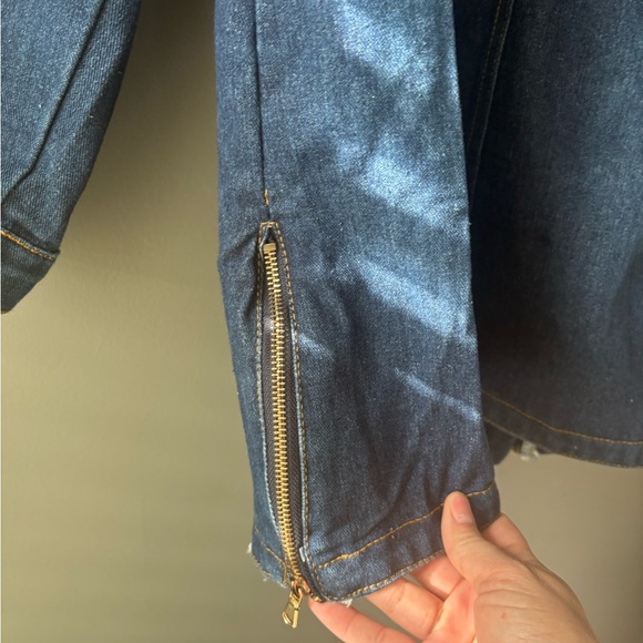 Huidan Denim Hooded Jacket | Women’s Size 8 | Utility Country Western Style - Picture 11 of 12